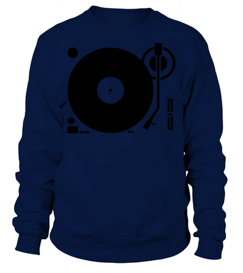 headphones record disc platter disk dj play vinyl Men's Sweatshirt