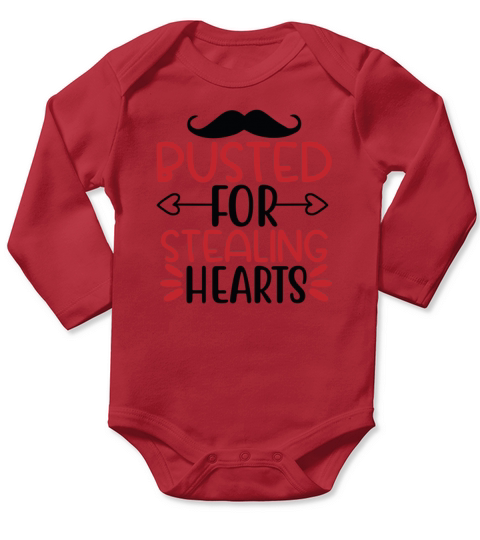 Busted For Stealing Hearts Long Sleeve Baby One-Piece