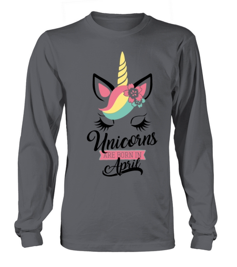 unicorns are born in april Women's Long Sleeve