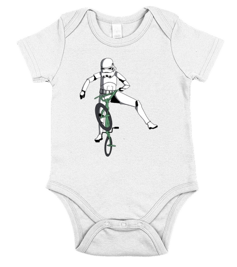 Stormtrooper On A Bike Short Sleeve Baby One-Piece