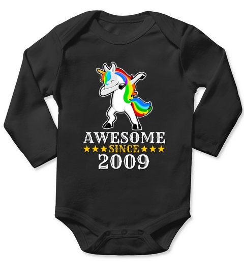 AWESOME SINCE 2009 UNICORN Long Sleeve Baby One-Piece