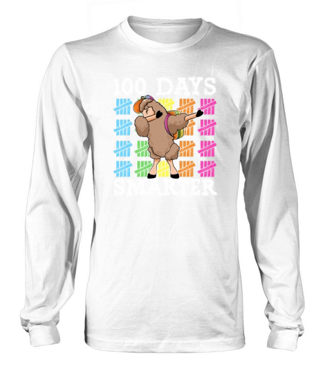 100 Days Of School Dabbing Llama Smarter Boys Women's Long Sleeve