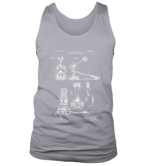 Drum Beating Mechanism Vintage Patent Blueprint Men's Tank Top