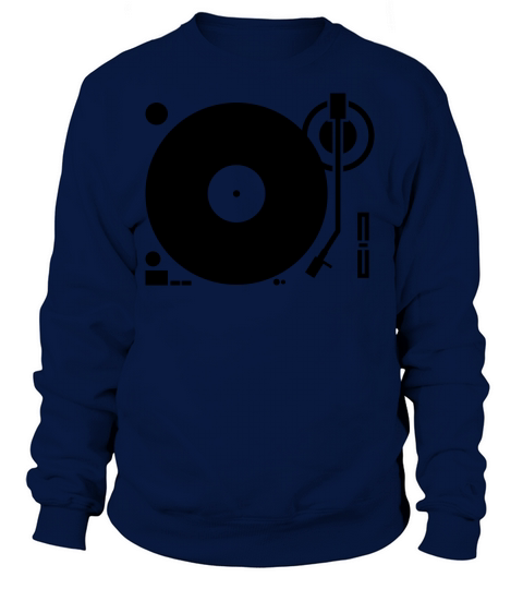 headphones record disc platter disk dj play vinyl Women's Sweatshirt