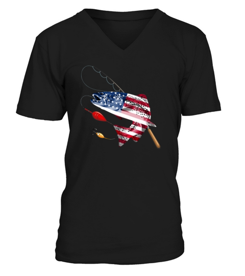 Fishing American Flag Vintage USA Bass Fisherman Men's V-Neck T-shirt
