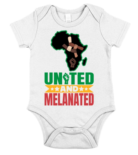 United and Melanated Celebrati Black History Month Short Sleeve Baby One-Piece