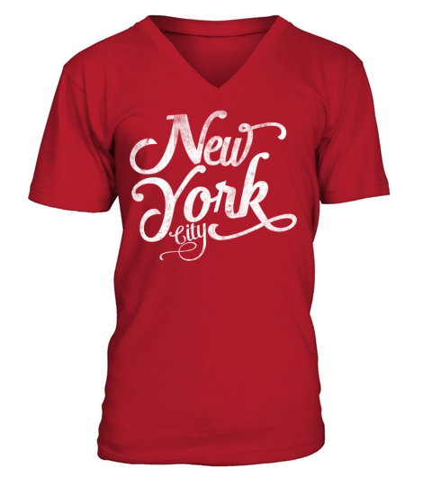 New York City vintage typography - white Men's V-Neck T-shirt