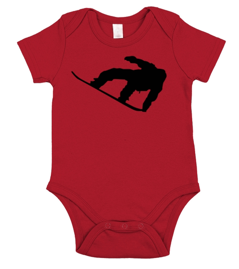Snowboarder Silhouette Snowboarding Short Sleeve Baby One-Piece