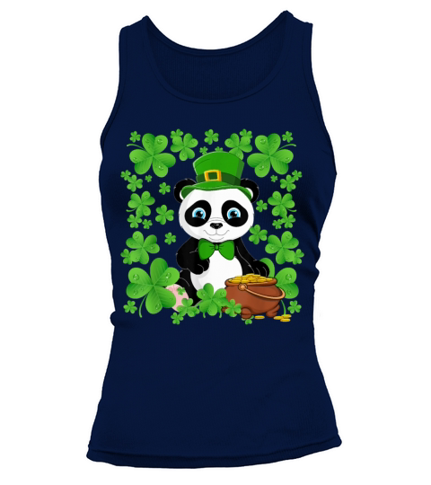 Irish Shamrock Leprechaun Hat Panda St Patricks Da Tank top Woman