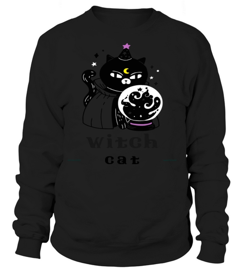 Halloween witch cat Women's Sweatshirt