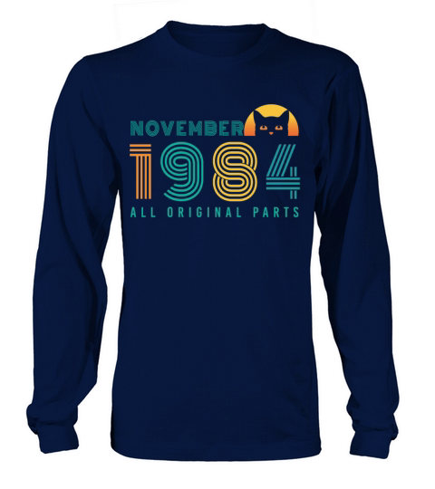 Born November 1984 Cat Vintage Men's Long Sleeve
