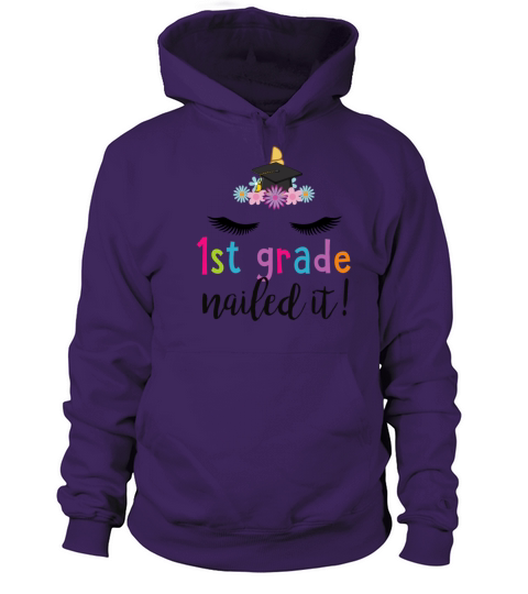 1st Grade Nailed It Shirt Unicorn Graduation Men's Hoodie