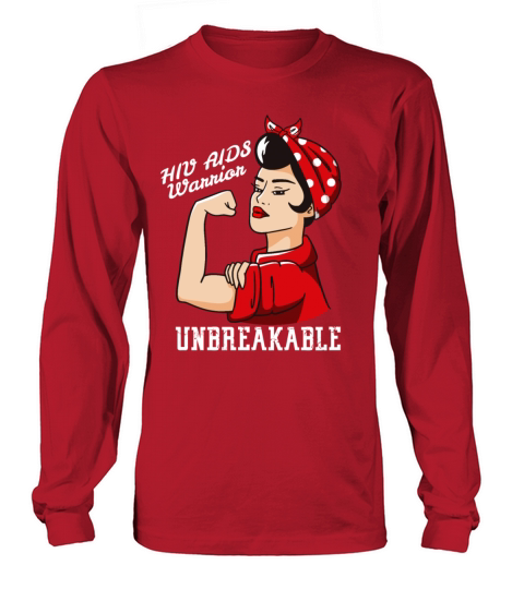 HIV AIDS Awareness Month Woman Unbreakable Warrior Men's Long Sleeve