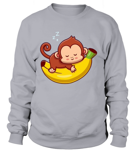 Cute monkey sleeping on banana Women's Sweatshirt