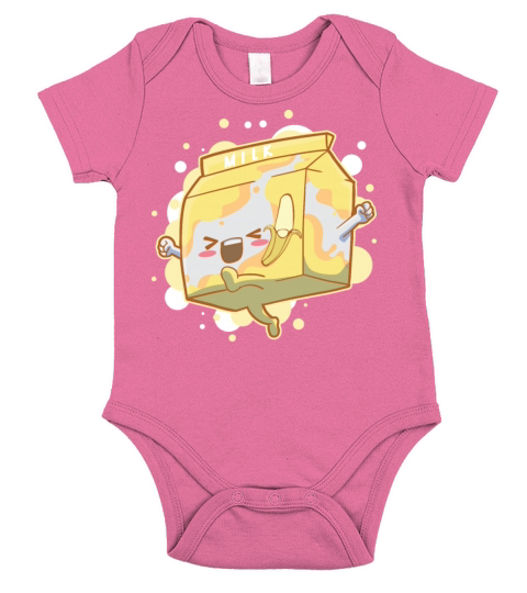 Banana Milk Drink Kawaii Short Sleeve Baby One-Piece