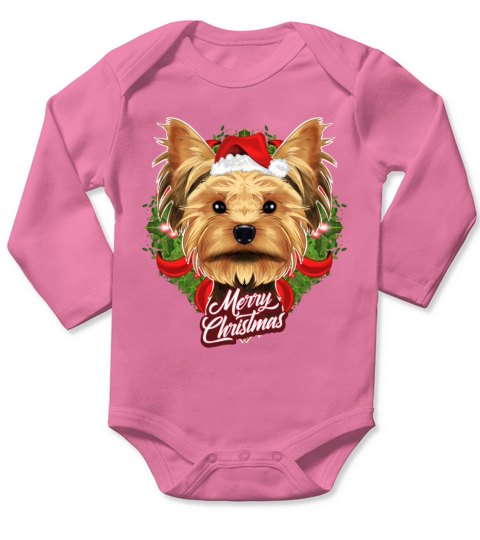 Yorkshire Terrier Lover I Merry Christmas Long Sleeve Baby One-Piece