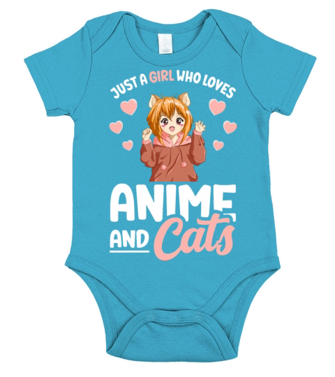 Just A Girl Who Loves Anime And Cats For Girls Short Sleeve Baby One-Piece
