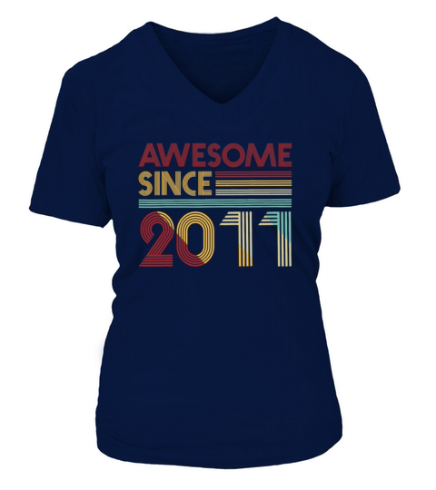 Awesome Since 2011 8 years old bday 8th Women's V-Neck T-shirt