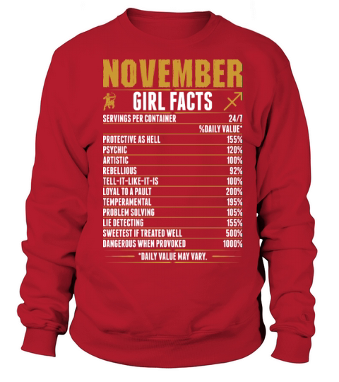 November Sagittarius Girl Facts Tshirt Women's Sweatshirt
