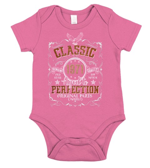 50th Birthday Shirt Vintage 1971 Aged Perfection Short Sleeve Baby One-Piece