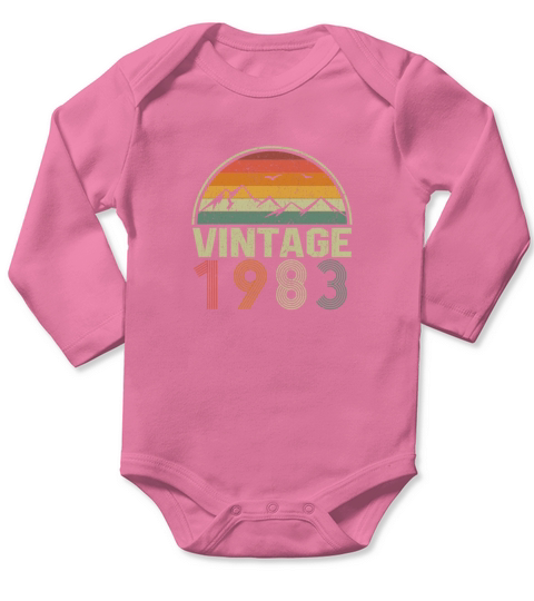 Classic Vintage 1983 Birthday Gift Idea Long Sleeve Baby One-Piece