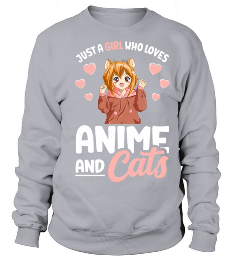 Just A Girl Who Loves Anime And Cats For Girls Men's Sweatshirt