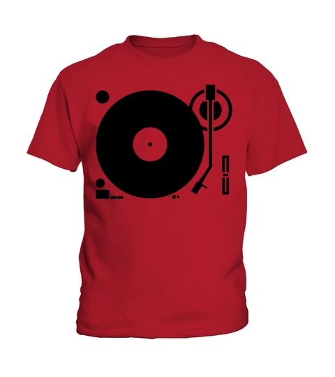 headphones record disc platter disk dj play vinyl Kids T-Shirt