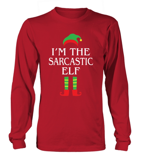 Im The Sarcastic Elf Funny Christmas T Shirt Gift Women's Long Sleeve