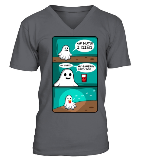 Gameboy Died Gamer and Funny Gift Men's V-Neck T-shirt