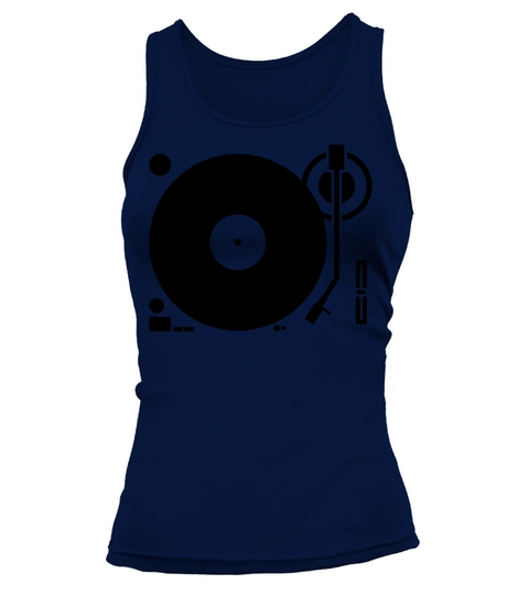 headphones record disc platter disk dj play vinyl Women's Tank Top