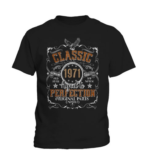 50th Birthday Shirt Vintage 1971 Aged Perfection Kids T-Shirt