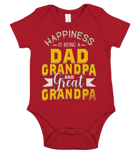 Happiness Is Being Dad Grandpa Short Sleeve Baby One-Piece