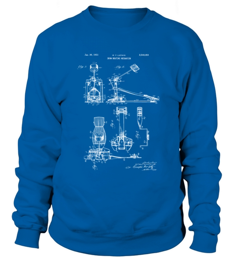 Drum Beating Mechanism Vintage Patent Blueprint Women's Sweatshirt