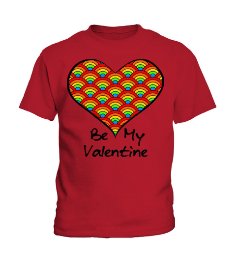 Be My Valentine Rainbow Heart Red light Kids T-Shirt