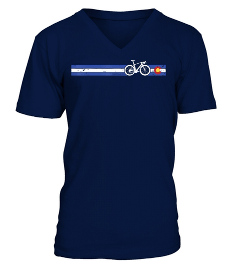 Colorado Flag Cycling Beautiful Native Colorado Men's V-Neck T-shirt