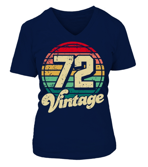Vintage 1972 50th Birthday Fiftieth Gift V-neck T-Shirt Woman