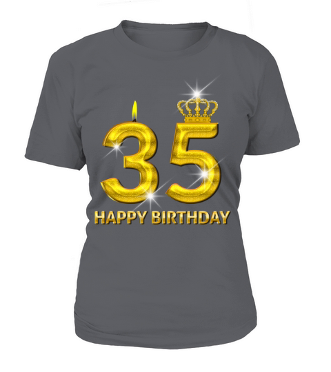 35 - Happy Birthday - Golden Number Women's T-Shirt