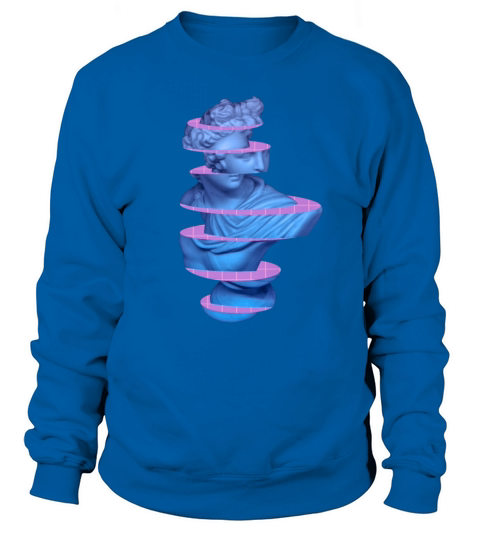 Vaporwave Marble Roman Greek 3D Sliced Statue Gift Men's Sweatshirt