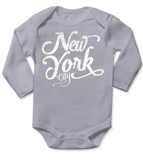 New York City vintage typography - white Long Sleeve Baby One-Piece