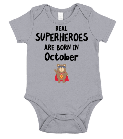 Superheroes are born in October Sncn3 Short Sleeve Baby One-Piece
