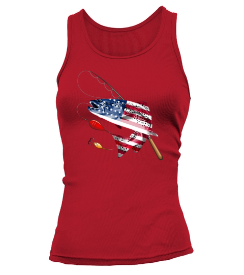 Fishing American Flag Vintage USA Bass Fisherman Women's Tank Top