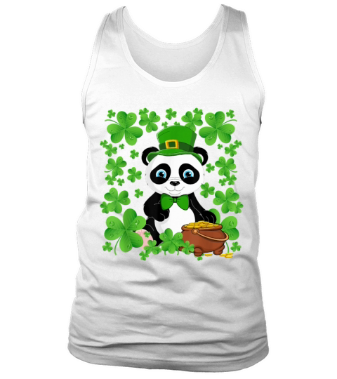 Irish Shamrock Leprechaun Hat Panda St Patricks Da Tank Top Unisex