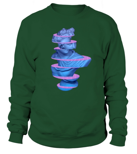 Vaporwave Marble Roman Greek 3D Sliced Statue Gift Women's Sweatshirt
