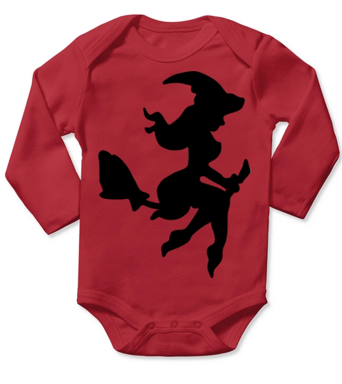 Witch Broom Long Sleeve Baby One-Piece