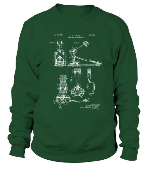 Drum Beating Mechanism Vintage Patent Blueprint Men's Sweatshirt