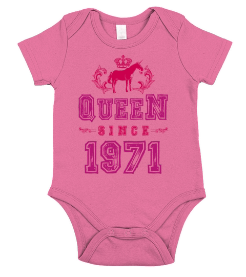 1971 Queen Unicorn Short Sleeve Baby One-Piece