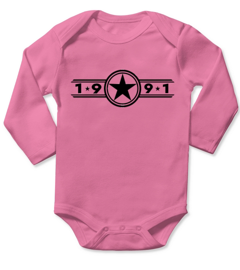 Star of 1991 Long Sleeve Baby One-Piece