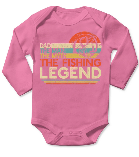 Mens Vintage Bass Fishing Dad Man The Myth The Long Sleeve Baby One-Piece