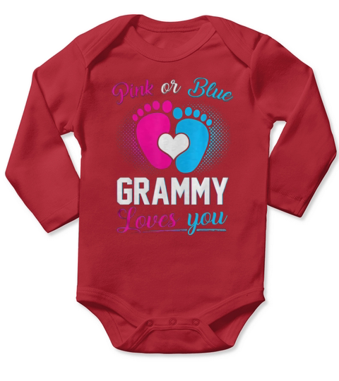 Pink Or Blue Grammy Loves You Long Sleeve Baby One-Piece