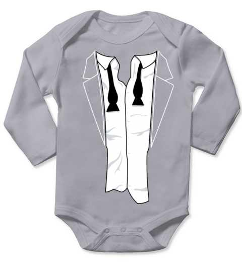Disheveled Tuxedo Shirt Long Sleeve Baby One-Piece